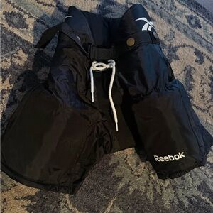 Reebok Black Youth Hockey Shorts with White Drawstring